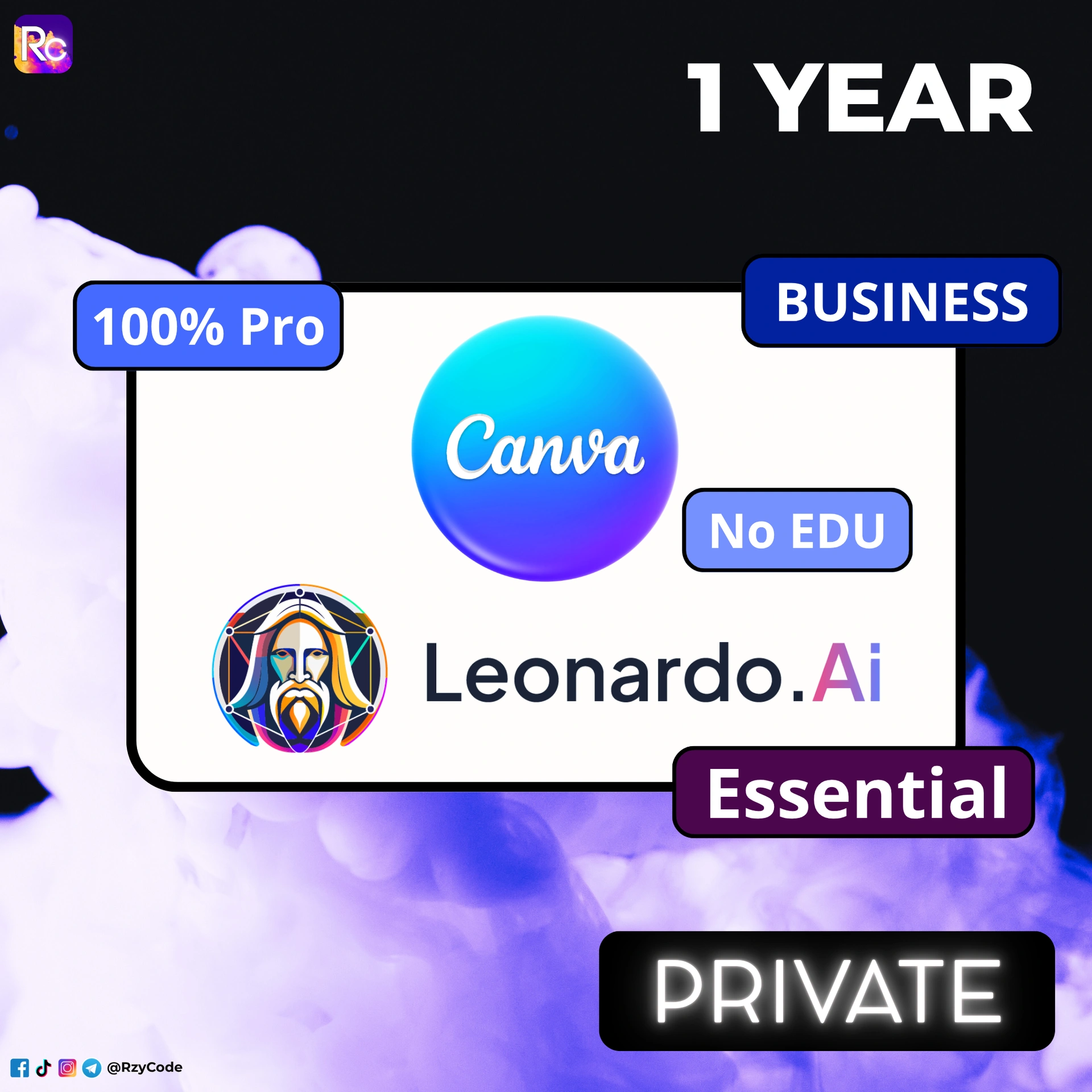 Leonardo AI + Canva | Business | Private | 1 Year