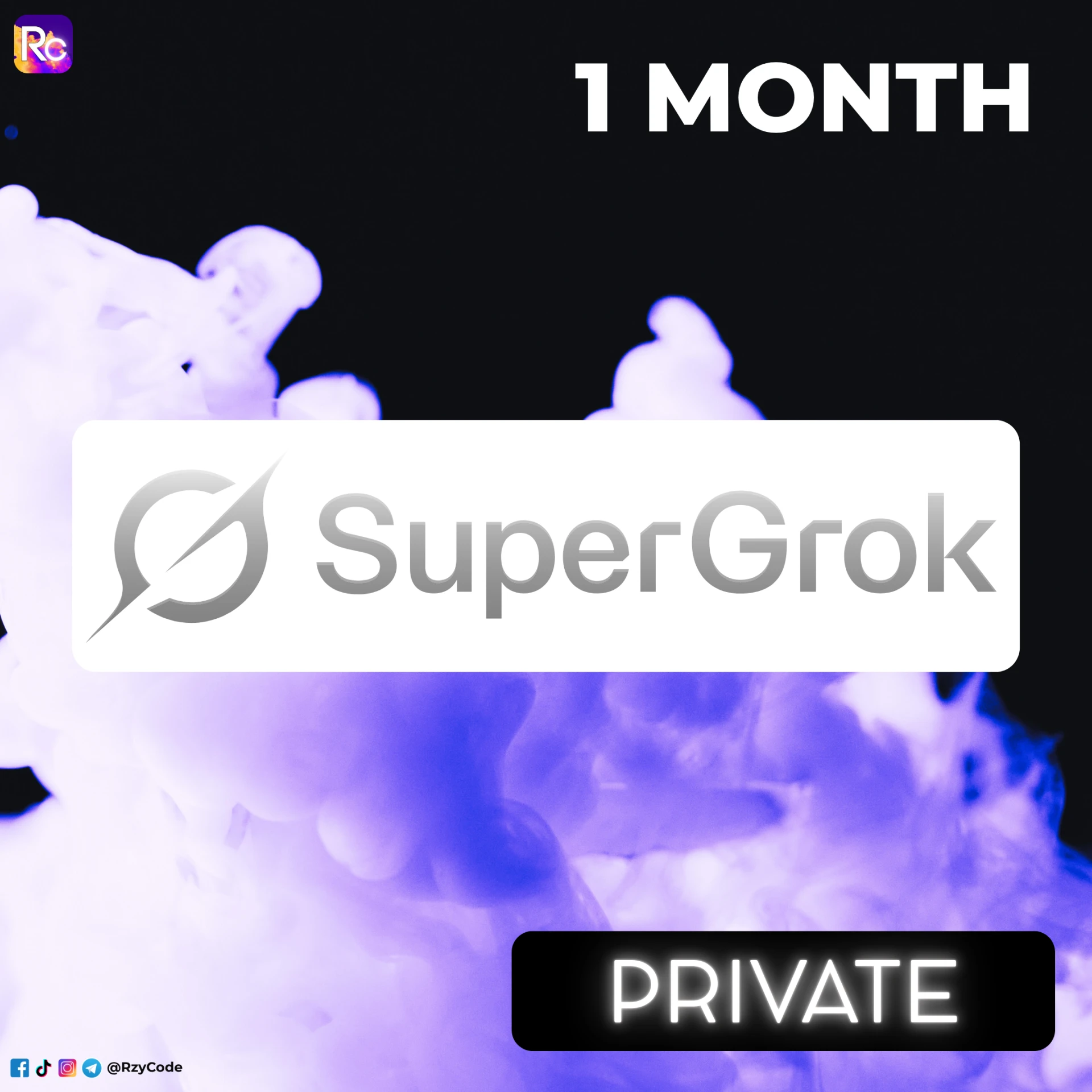 Grok (SuperGrok) | Private | 1 Month